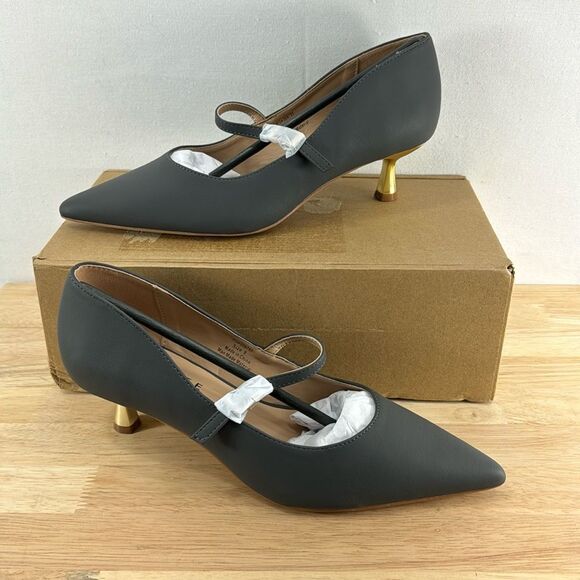 Journee Collection Manza Kitten Heels- Charcoal- Size 9- NIB - Picture 1 of 9